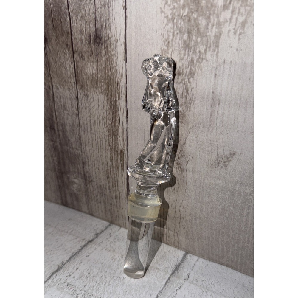 Vtg Mikasa 'Bogey' Full Lead Crystal Male Golfer Wine Bottle Stopper Germany